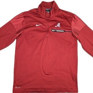 Nike DriFit 1/4 Zip Alabama Crimson Tide Pullover Jacket Red Mens Medium